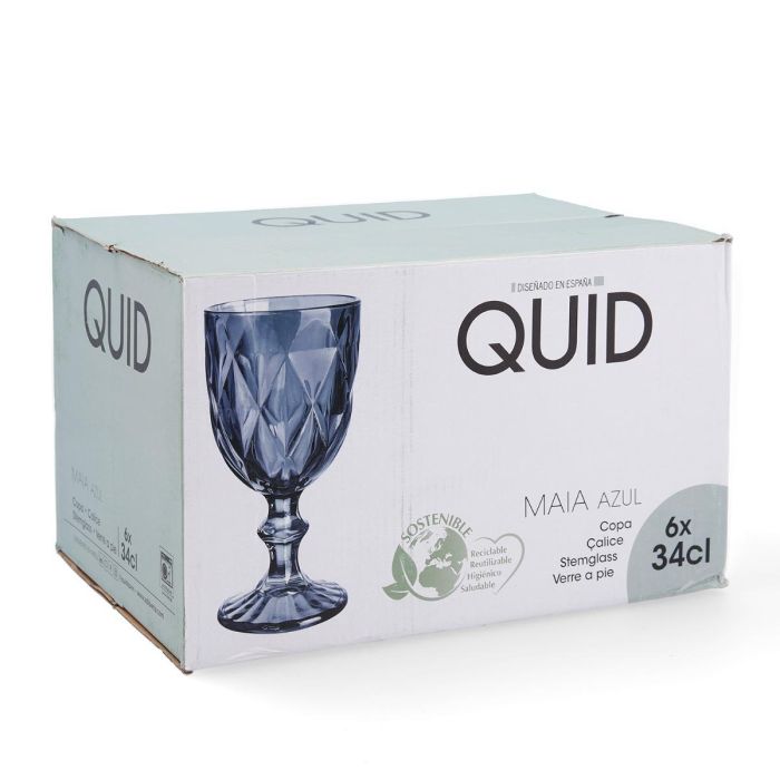 Quid Copa Vidrio Maia 34 cL Azul con Relieve 4 Quid Copa Vidrio Maia 34 cL Azul con Relieve 4