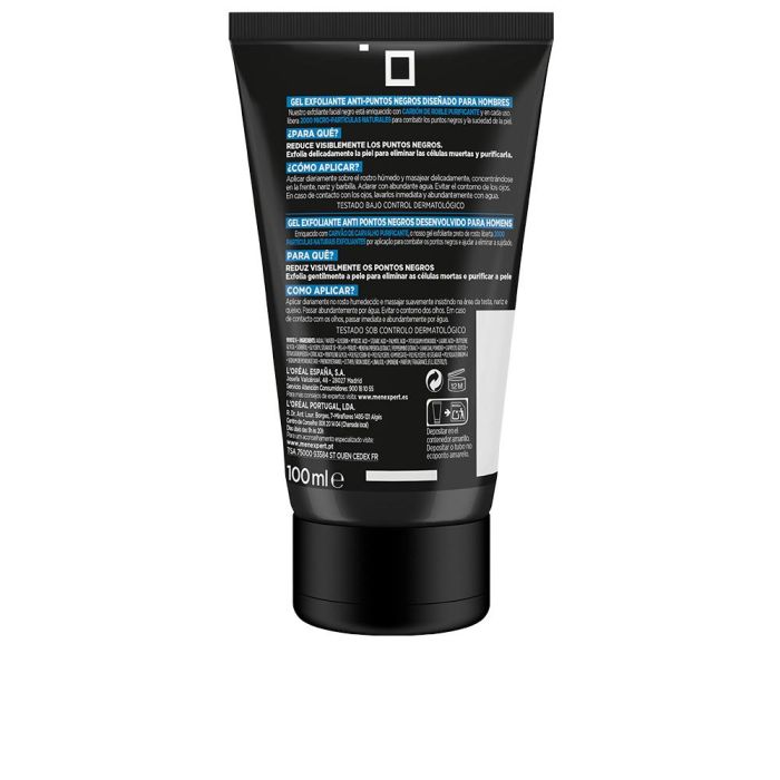 L'Oréal Paris Men Expert Pure Charcoal Gel Exfoliante para Puntos Negros 100 ml