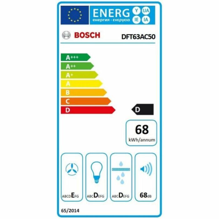 Campana Convencional BOSCH DFT63AC50 60 cm 360 m³/h 68 dB 146W Acero inoxidable 1 Campana Convencional BOSCH DFT63AC50 60 cm 360 m³/h 68 dB 146W Acero inoxidable 1