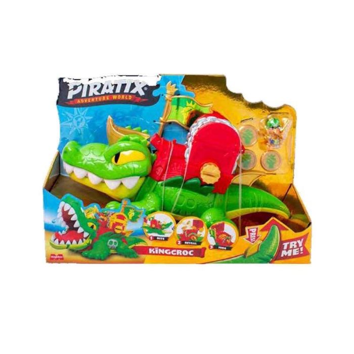 Figura piratix s king croc. cocodrilo con capitan piratix exclusivo. 21x31x11.5 cm Figura piratix s king croc. cocodrilo con capitan piratix exclusivo. 21x31x11.5 cm