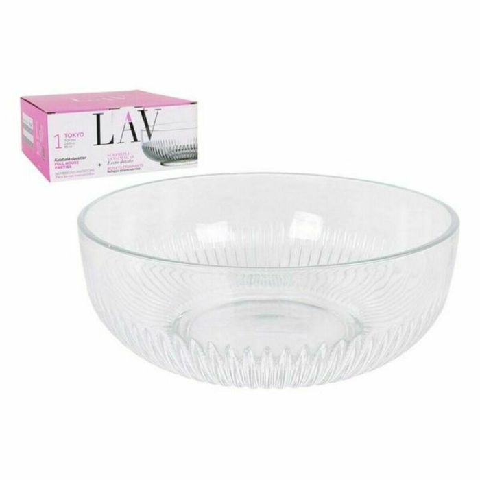 Ensaladera LAV CP112-1 Transparente Cristal 23 x 23 x 10 cm (4 Unidades) (2600 cc) (ø 23 x 9,4 cm) 1