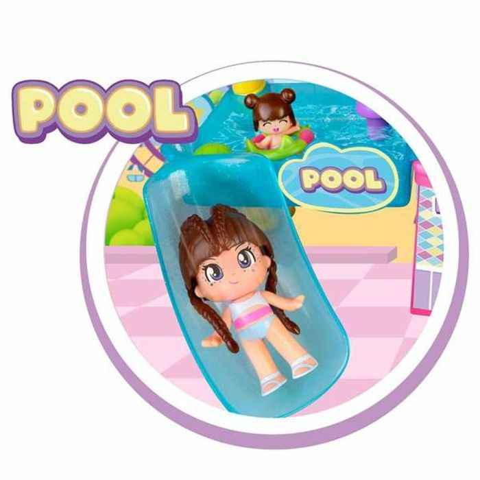 Hotel 5 estrellas pinypon con diferentes estancias y piscina infinita para la diversión, incluye 2 figuras y muchos accesorios 9