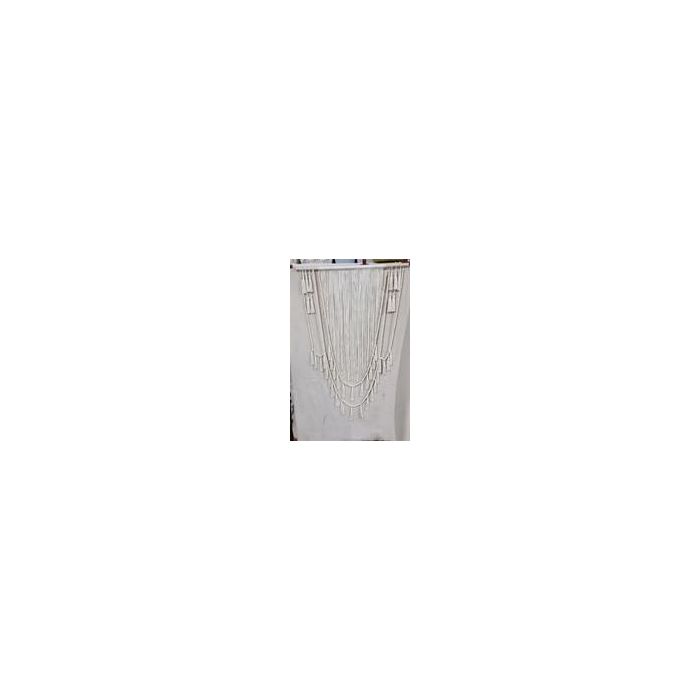 DKD Home Decor Decoración Colgante Boho Day dream Blanco Algodón MDF 150x102x2 cm