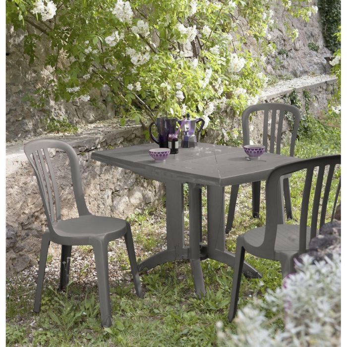 Mesa plegable - GROSFILLEX - Vega - Lino - 118x77 - Resina - 4P 1 Mesa plegable - GROSFILLEX - Vega - Lino - 118x77 - Resina - 4P 1