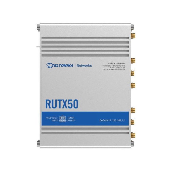 Teltonika Networks RUTX50 Router 5G Industrial Dual SIM, 5x Gigabit Ethernet y Wi-Fi Doble Banda 0 Teltonika Networks RUTX50 Router 5G Industrial Dual SIM, 5x Gigabit Ethernet y Wi-Fi Doble Banda 0