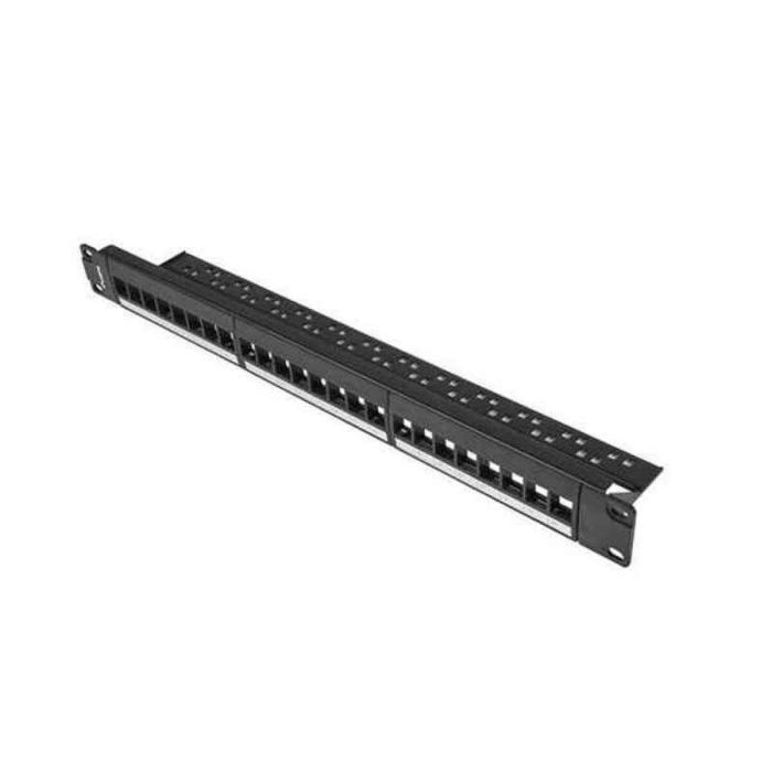 Lanberg Patch Panel 24 Puertos 1U Modular 19" Negro para Módulos Keystone