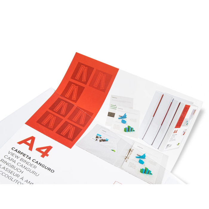 Liderpapel Carpeta Canguro 4 Anillas Mixtas 25mm A4 Plástico Blanco 10