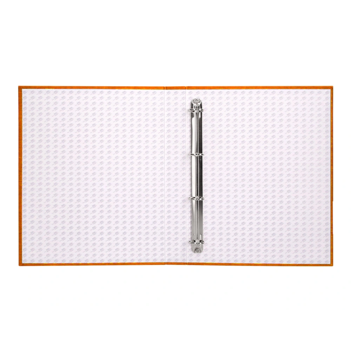 Liderpapel Carpeta de 4 anillas 25mm folio cartón forrado papel coat naranja 6