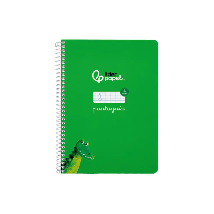 Liderpapel Cuaderno Espiral A5 Pautaguía Tapa Blanda 40 Hojas 75gr Cuadro Pautado 4mm Verde 1