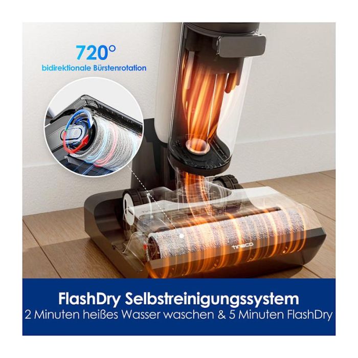 Tineco Floor One S7 Flashdry Pet Aspiradora Vertical Húmeda y Seca con Depósitos de 0,85 L y 0,72 L 230W Negro 3