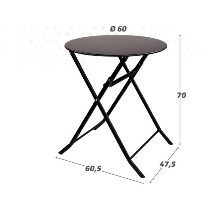 Mesa Plegable Aktive 60 x 70 x 60 cm Acero 2