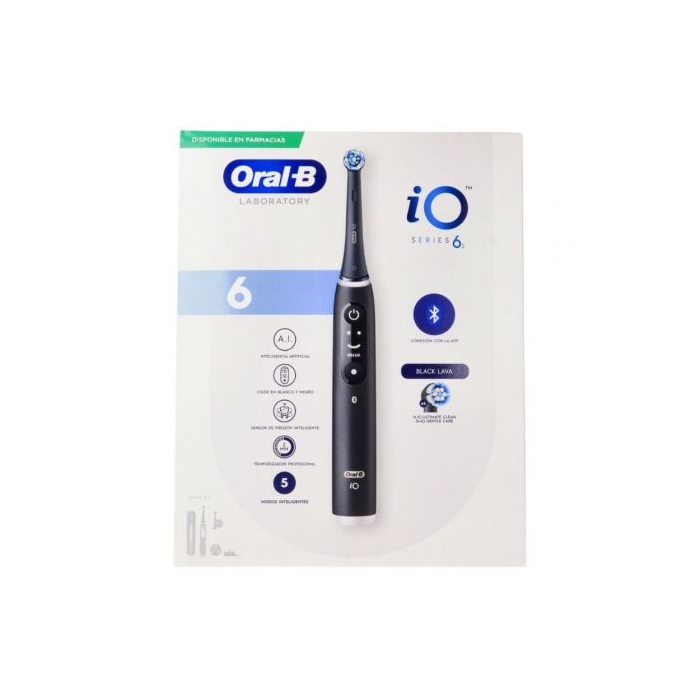 Oral-B Cepillo Dental Eléctrico iO Serie 6S Negro - Incluye 3 Recambios, Tecnología iO para Limpieza Profunda y Encías Más Sanas