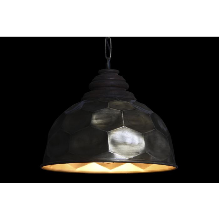 DKD Home Decor Lámpara de Techo Loft Dorada, de Metal y Madera, compatible E27 50W, para 1 Bombilla LED, 39x34x39 cm 4