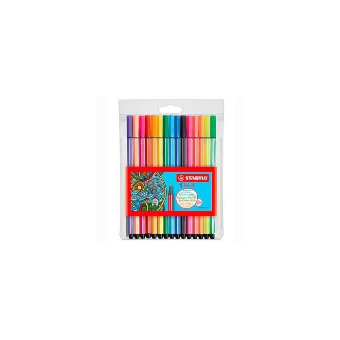 Stabilo Rotuladores Pen 68 Colores Surtidos 10 Estándar + 5 Neón Estuche 15 Ud Stabilo Rotuladores Pen 68 Colores Surtidos 10 Estándar + 5 Neón Estuche 15 Ud
