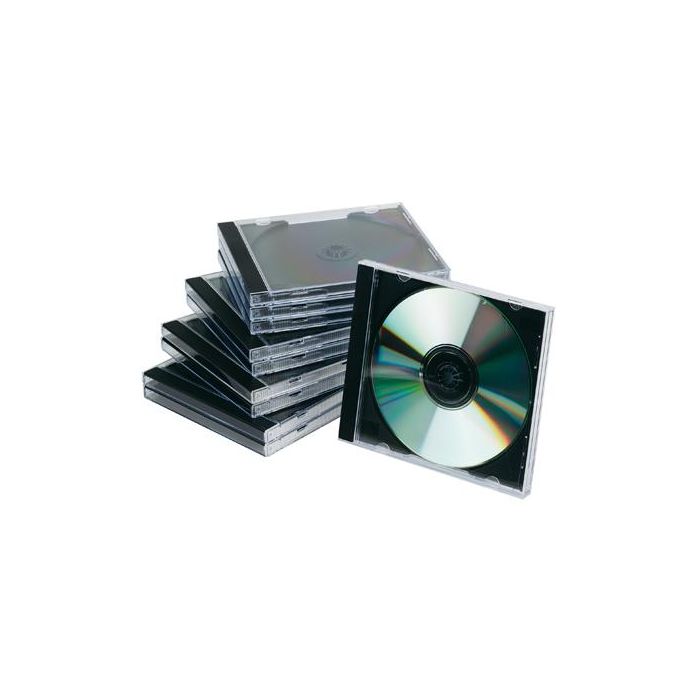 Caja De Cd Q-Connect -Con Interior Negro -Pack De 10 Unidades