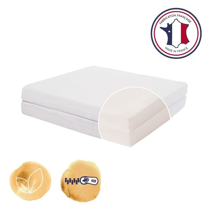 CANDIDE Colchón Plegable 2 Piezas Crudo - 60x120 cm 1 CANDIDE Colchón Plegable 2 Piezas Crudo - 60x120 cm 1