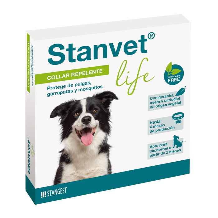 Stangest Collar Perro Stanvet Life - Repelente de Mosquitos, Pulgas y Garrapatas, Hasta 4 Meses de Protección, Waterproof, para Perros desde 0.8 kg Stangest Collar Perro Stanvet Life - Repelente de Mosquitos, Pulgas y Garrapatas, Hasta 4 Meses de Protección, Waterproof, para Perros desde 0.8 kg