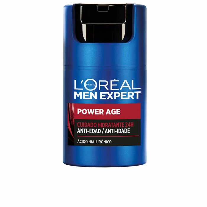 L'Oréal Paris Men Expert Power Age Crema Anti-Edad con Ácido Hialurónico 50 ml - Hidratante Antienvejecimiento
