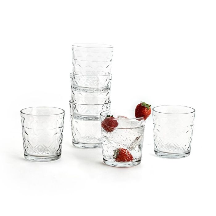 Set 6 Vasos Bajos Vidrio Rombos Quid 26 cL 1