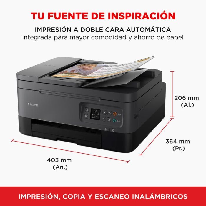 Canon PIXMA TS7450i Impresora Multifunción Inyección Tinta Color WiFi Dúplex A4 4800x1200 DPI Negro 1 Canon PIXMA TS7450i Impresora Multifunción Inyección Tinta Color WiFi Dúplex A4 4800x1200 DPI Negro 1