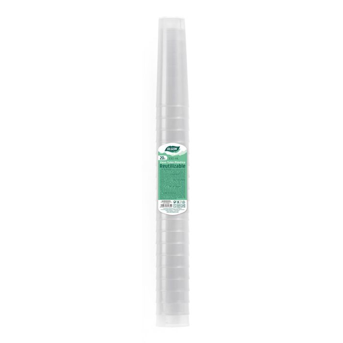 Set de 20 vasos tubo PP 330 ml Algon (24 Cajas) 1 Set de 20 vasos tubo PP 330 ml Algon (24 Cajas) 1