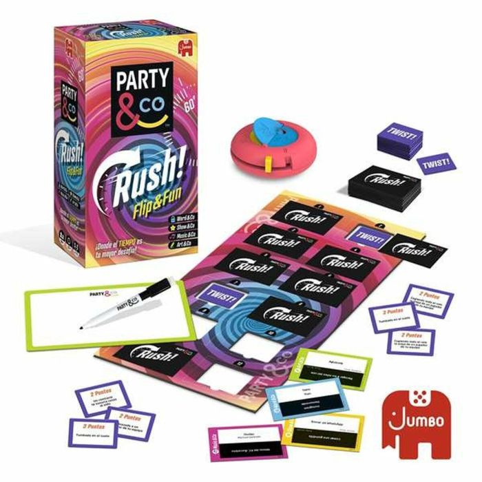 Party & Co. Rush Juego de Mesa de Fiesta Contrarreloj. Para 4 Jugadores. Incluye 240 Cartas y Relojes de Arena. Edad +14 Años. 1