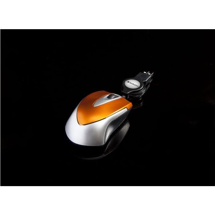 Verbatim Go Mini Ratón Óptico de Viaje USB Retráctil, 1000 dpi, Color Naranja, Ultraligero (44g), Ambidiestro, Ideal para Bolsillos o Portátiles 2