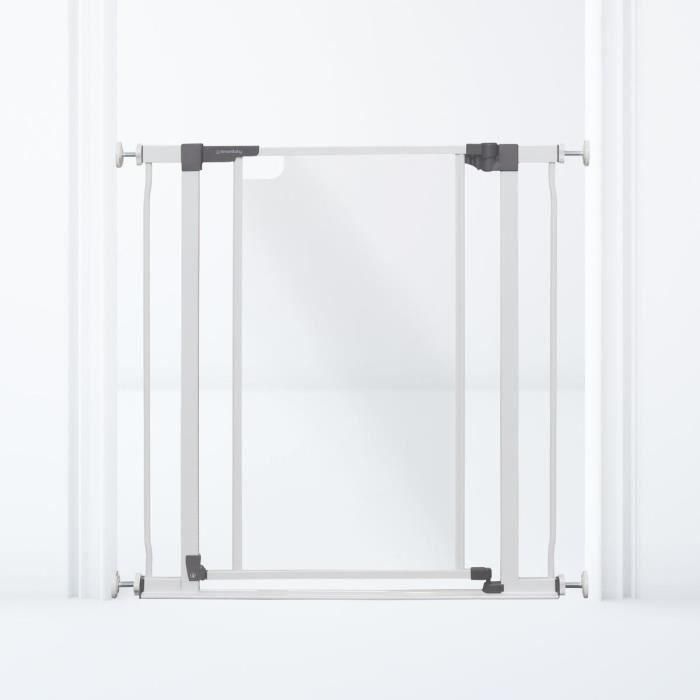 Puerta de seguridad con panel transparente DREAMBABY - Función de retención - Parte inferior anticaída - Blanca Puerta de seguridad con panel transparente DREAMBABY - Función de retención - Parte inferior anticaída - Blanca