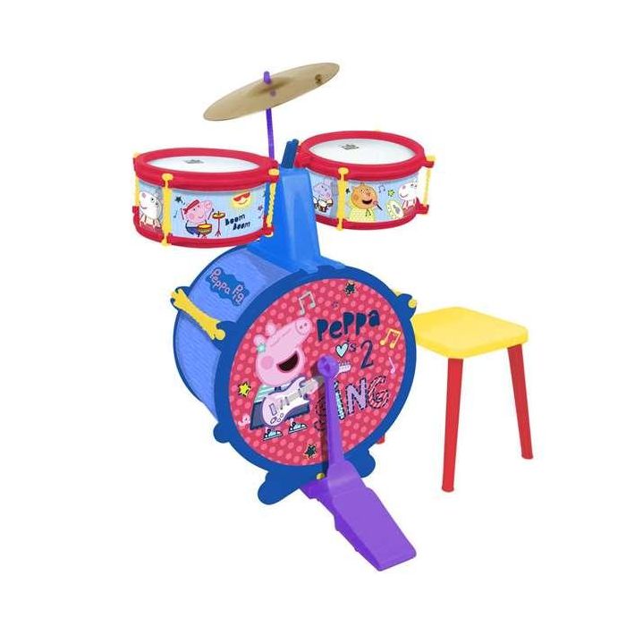 Peppa Pig Batería Musical Sencilla con Banqueta Reig, Instrumento Infantil Plástico para Niños +3 Años - 55x36x38 cm 0 Peppa Pig Batería Musical Sencilla con Banqueta Reig, Instrumento Infantil Plástico para Niños +3 Años - 55x36x38 cm 0