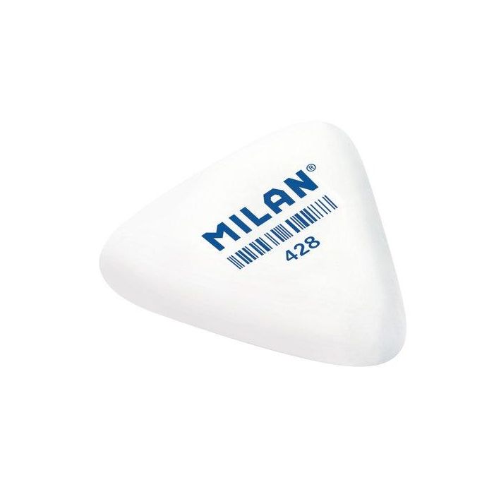 Milan Goma 428 Miga de Pan Triangular Gruesa Blanco Caja 28 Ud