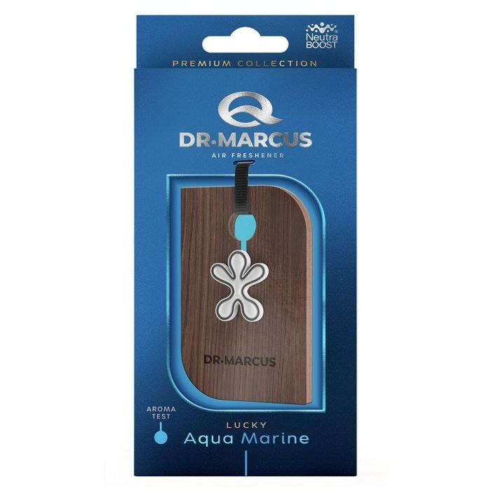 Dr. Marcus DRM1180 Ambientador Colgante Lucky Aqua Marine de Madera Elegante, Larga Duración, Neutraliza Malos Olores, Aroma Perfume Exclusivo