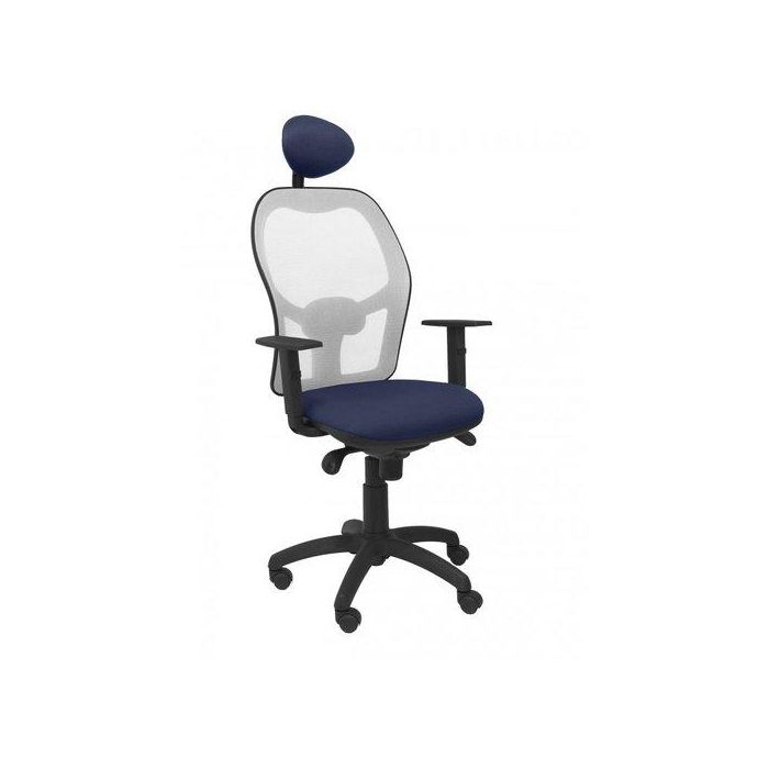 Silla Piqueras Y Crespo Jorquera Brazos Regulables Cabecero Fijo Mecanismo Sincro Con Regulador De Tension Respaldo De Malla Gris Y Asiento Tapizado Bali Azul Marino