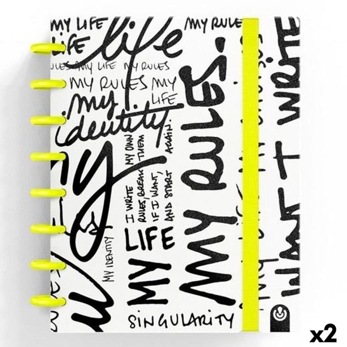 Cuaderno de Notas Carchivo INGENIOX EDIT MY LIFE Amarillo A5 80 Hojas (2 Unidades)