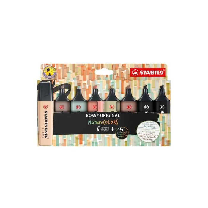 Stabilo Marcador Boss Original Naturecolors Colores Surtidos Estuche 6+2 Ud 3