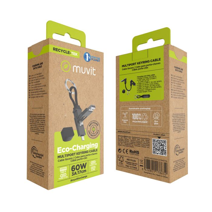 Cable USB Muvit MC278-A Negro 2