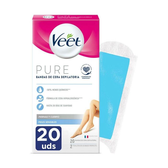 Veet Pure Bandas de Cera Corporal Piel Sensible 20 u 0 Veet Pure Bandas de Cera Corporal Piel Sensible 20 u 0