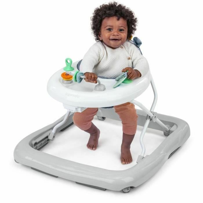 Ingenuity ING0074451171510 Andador con actividades, Colección Chambray, Respaldo cómodo y acolchado, 3 alturas, Plegable 5