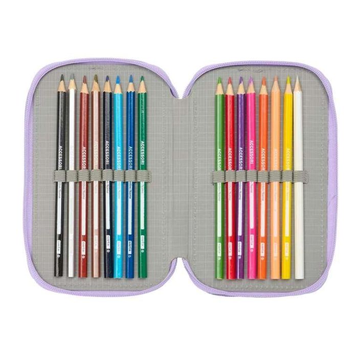 Plumier Triple Frozen Spirit Lila 12,5 x 19,5 x 5,5 cm 37 Piezas 3