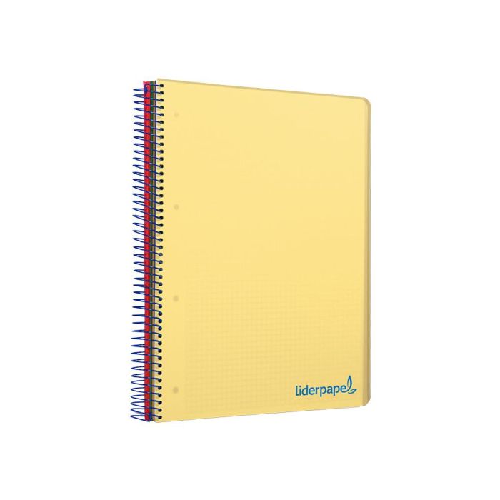 Cuaderno Espiral Liderpapel A5 Micro Wonder Tapa Plastico 120H 90 gr Cuadro 5 mm 5 Bandas 6 Taladros Color Amarillo 4