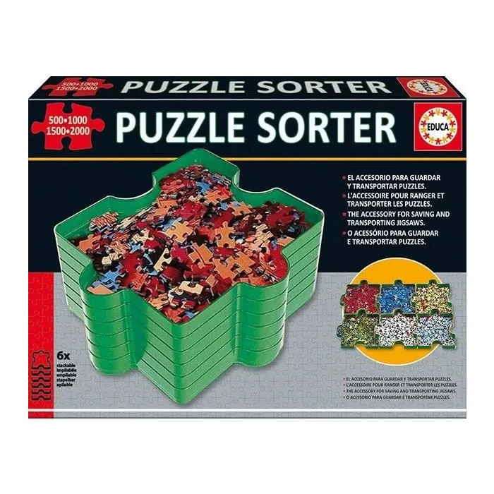 Educa 19577 Organizador de Piezas de Puzzle con 6 Bandejas Apilables