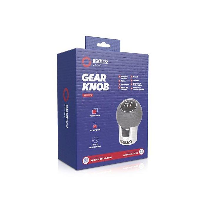 Sparco Pomo Lazio SPC0105GR Cromado Gris Aluminio y Polipiel Diseño Deportivo 2 Sparco Pomo Lazio SPC0105GR Cromado Gris Aluminio y Polipiel Diseño Deportivo 2