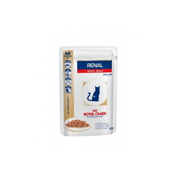 Royal Canin Comida Húmeda para Gatos con Problemas Renales - 12 Sobres de 85 gr, Sabor Carne Royal Canin Comida Húmeda para Gatos con Problemas Renales - 12 Sobres de 85 gr, Sabor Carne