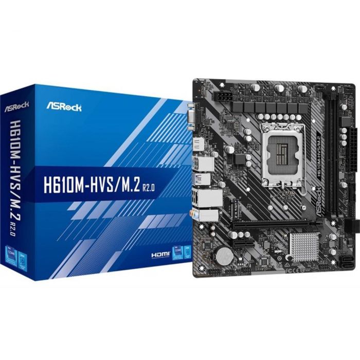 Asrock H610M-HVS M.2 R2.0 Placa Base Micro ATX Socket 1700 Intel H610 DDR4 3200 MHz Ultra M.2 PCIe Gen3 0 Asrock H610M-HVS M.2 R2.0 Placa Base Micro ATX Socket 1700 Intel H610 DDR4 3200 MHz Ultra M.2 PCIe Gen3 0