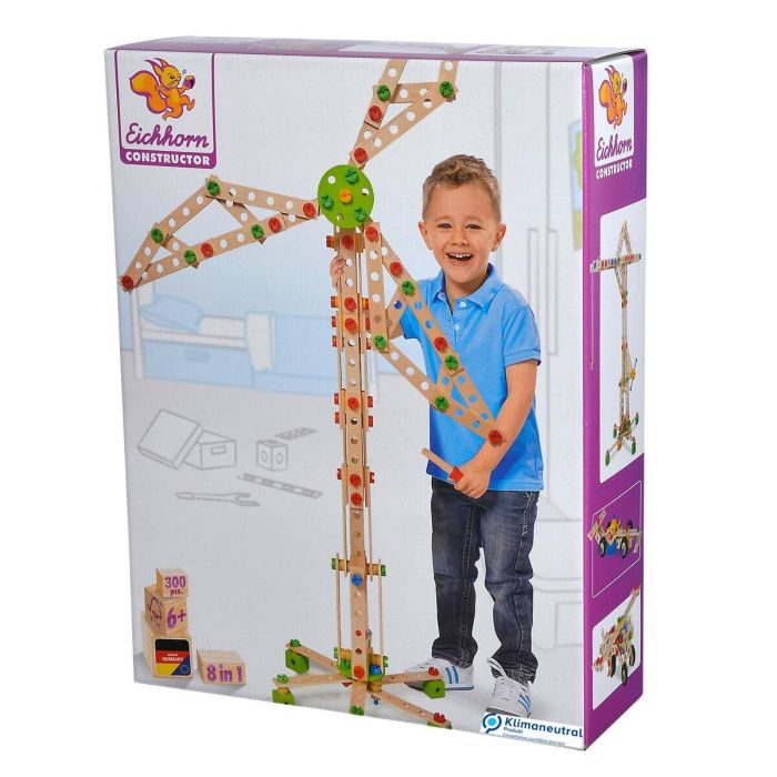 Eichhorn Juego de Construcción 8 en 1: Conjunto de 300 piezas para crear Turbina Eólica, Grúa, Aviones y más vehículos 16 Eichhorn Juego de Construcción 8 en 1: Conjunto de 300 piezas para crear Turbina Eólica, Grúa, Aviones y más vehículos 16