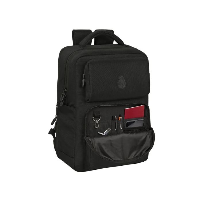 Safta Mochila Real Madrid Premium para portátil de 15,6'' con USB y 2 Bolsillos, Color Negro, 31x44x13cm 3 Safta Mochila Real Madrid Premium para portátil de 15,6'' con USB y 2 Bolsillos, Color Negro, 31x44x13cm 3