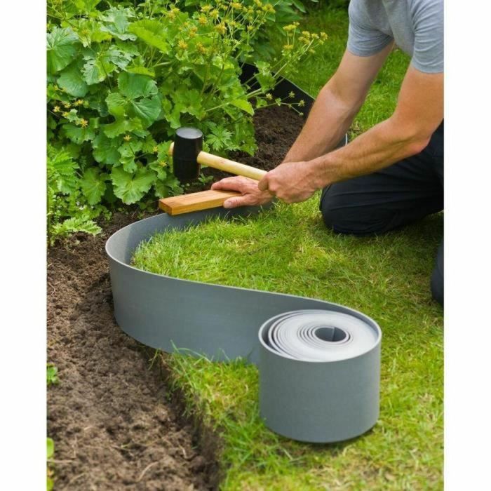 Nature Borde de jardín de Polietileno Gris - 3 mm Espesor, 7.5 cm Alto x 10 m Largo 3 Nature Borde de jardín de Polietileno Gris - 3 mm Espesor, 7.5 cm Alto x 10 m Largo 3