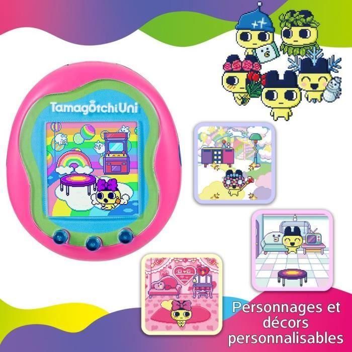 Bandai 43351 Tamagotchi Uni Mascota Virtual con Pulsera de Reloj - Modelo Rosa 4