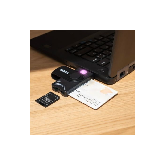 Lector de DNI, Tarjetas Inteligentes, SD y MicroSD TooQ TQR-3012B/ USB 2.0/ Negro 2 Lector de DNI, Tarjetas Inteligentes, SD y MicroSD TooQ TQR-3012B/ USB 2.0/ Negro 2