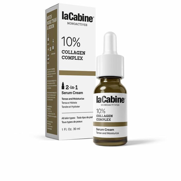 La Cabine MONOACTIVES 10% COLLAGEN COMPLEX Sérum Crema Facial Antiarrugas Antiedad Reafirmante para Todo Tipo de Pieles 30ml