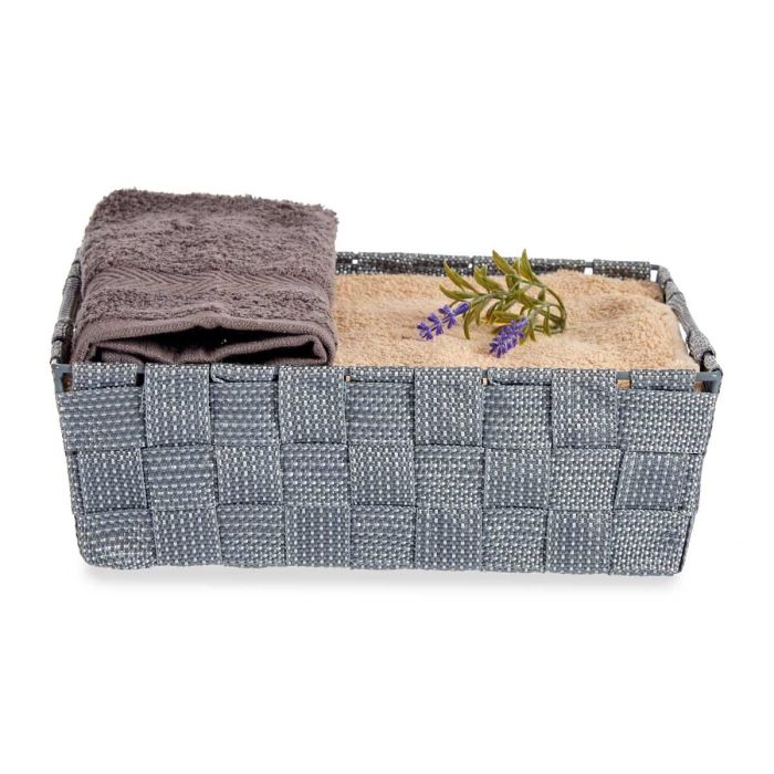 Cesta Tela Rect 23Cm Gris Kipit (48 Unidades) 4 Cesta Tela Rect 23Cm Gris Kipit (48 Unidades) 4